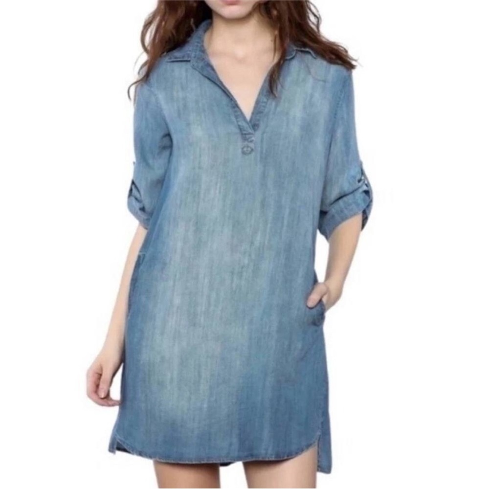cloth & stone Anthropologie Women’s Denim Tunic Dress Long Sleeve or Tie Sleeve